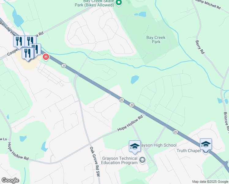map of restaurants, bars, coffee shops, grocery stores, and more near 3016 Loganville Highway Southwest in Loganville