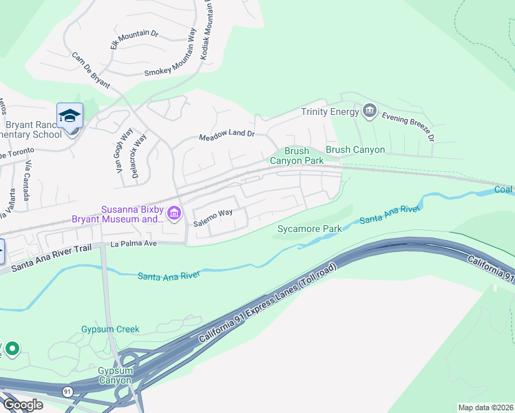 map of restaurants, bars, coffee shops, grocery stores, and more near 25628 Salerno Way in Yorba Linda