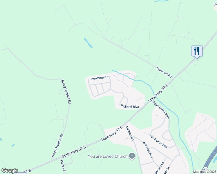 map of restaurants, bars, coffee shops, grocery stores, and more near 909 Leather Leaf Lane in Longs