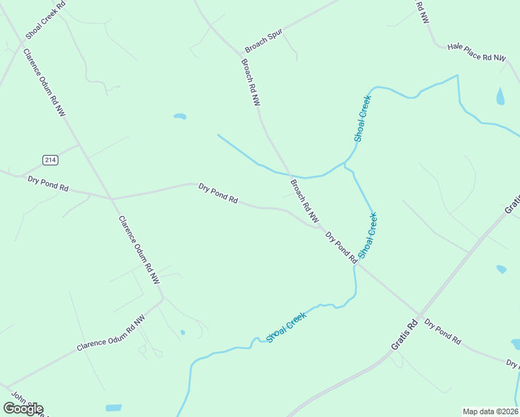 map of restaurants, bars, coffee shops, grocery stores, and more near Dry Pond Road in Walton County