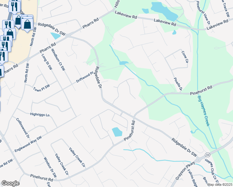 map of restaurants, bars, coffee shops, grocery stores, and more near 1665 Little Lisa Lane in Snellville