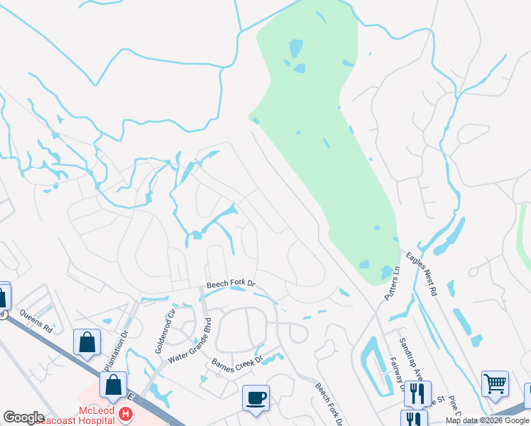 map of restaurants, bars, coffee shops, grocery stores, and more near 3570 Golf Avenue in Little River
