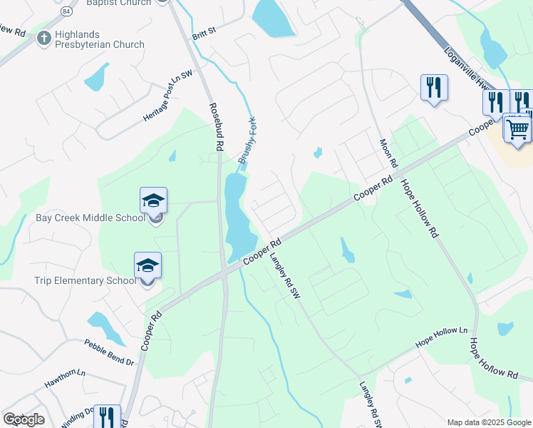 map of restaurants, bars, coffee shops, grocery stores, and more near 681 Deer Springs Way in Loganville
