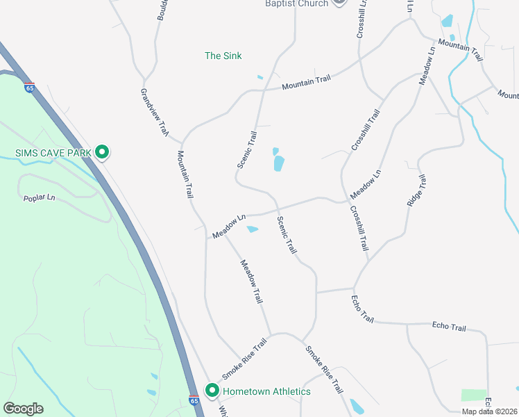 map of restaurants, bars, coffee shops, grocery stores, and more near 225 Meadow Lane in Warrior