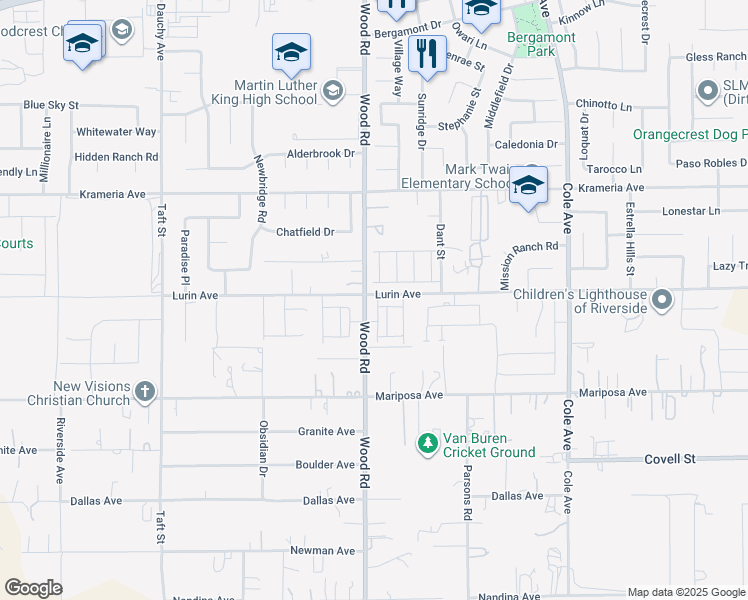 map of restaurants, bars, coffee shops, grocery stores, and more near in Riverside County