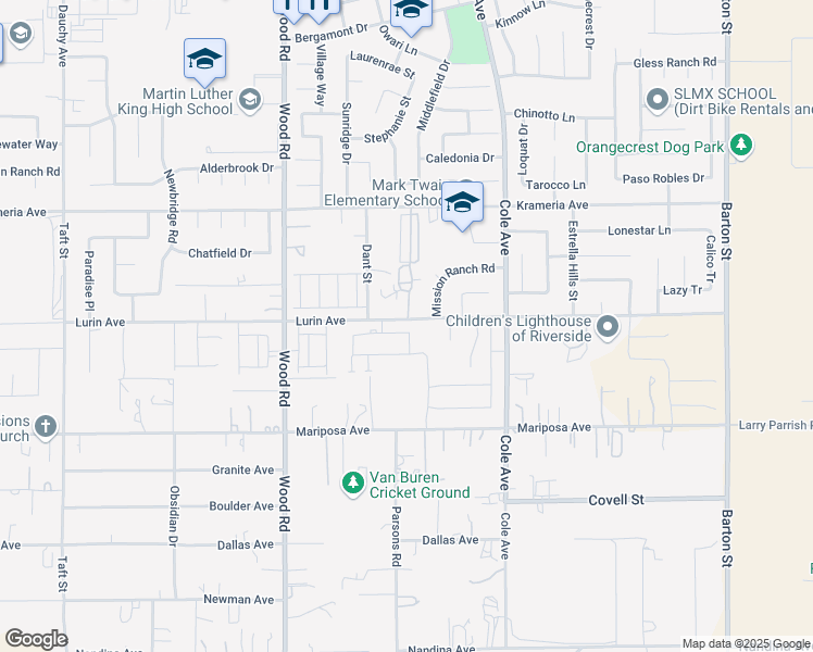 map of restaurants, bars, coffee shops, grocery stores, and more near 19280 El Gallo Street in Riverside