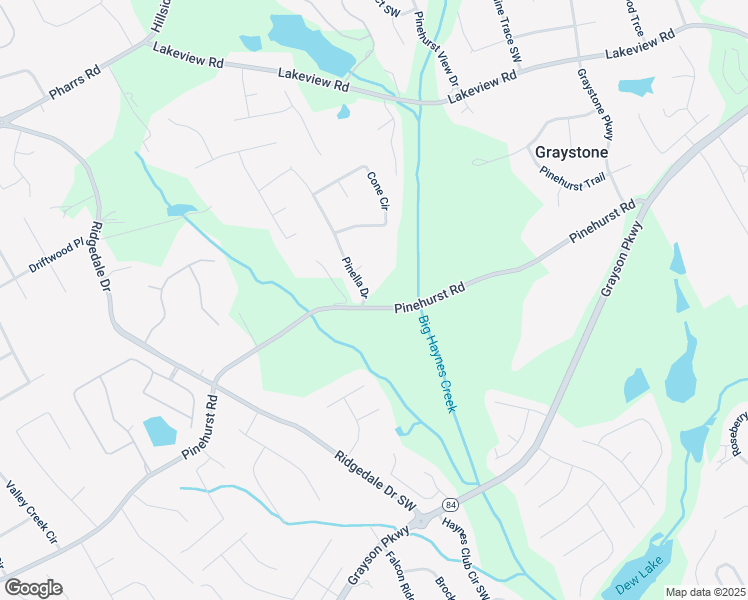 map of restaurants, bars, coffee shops, grocery stores, and more near 1427 Pinehurst Rd in Grayson