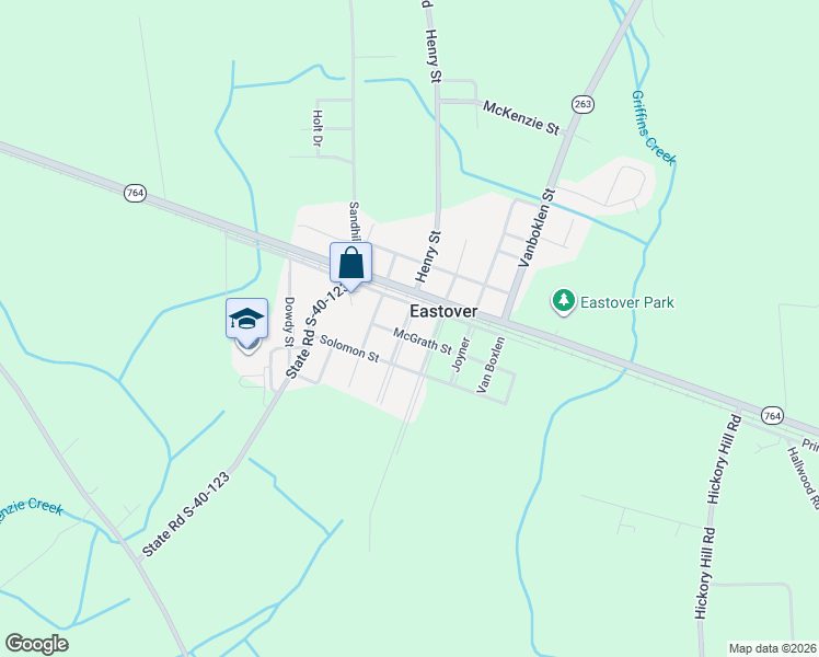 map of restaurants, bars, coffee shops, grocery stores, and more near 209 McGrath Street in Eastover