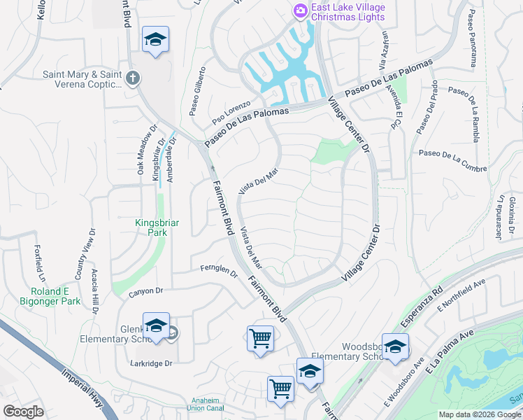 map of restaurants, bars, coffee shops, grocery stores, and more near 20350 Vía Sanlucar in Yorba Linda