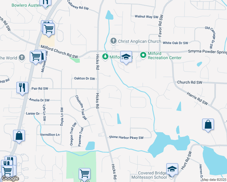 map of restaurants, bars, coffee shops, grocery stores, and more near 826 Grindstone Court in Marietta