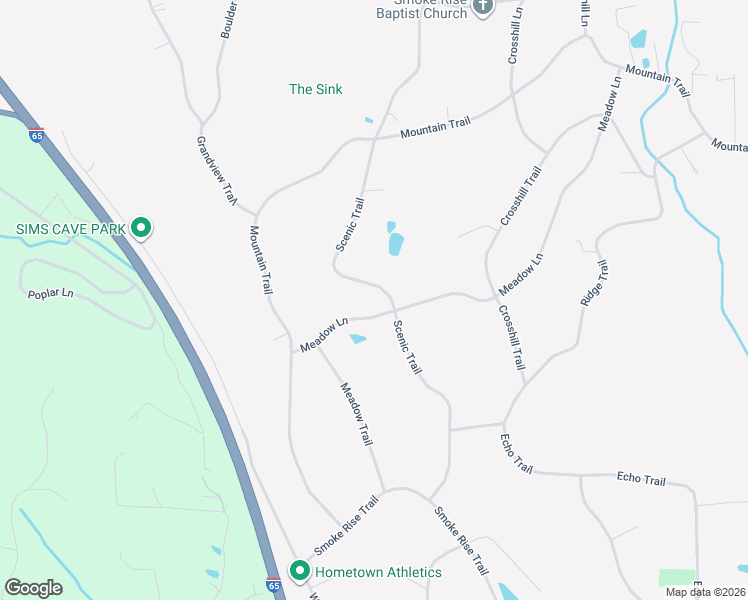 map of restaurants, bars, coffee shops, grocery stores, and more near 225 Meadow Lane in Warrior
