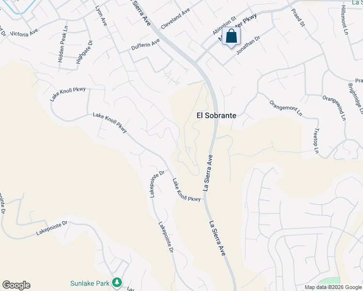 map of restaurants, bars, coffee shops, grocery stores, and more near 16810 Lake Knoll Parkway in Riverside