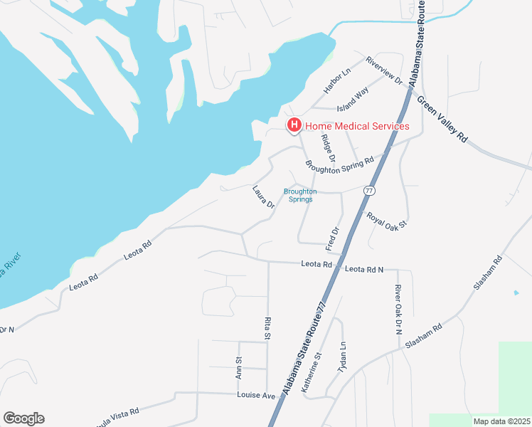 map of restaurants, bars, coffee shops, grocery stores, and more near 5368 Mountain Top Drive in Gadsden