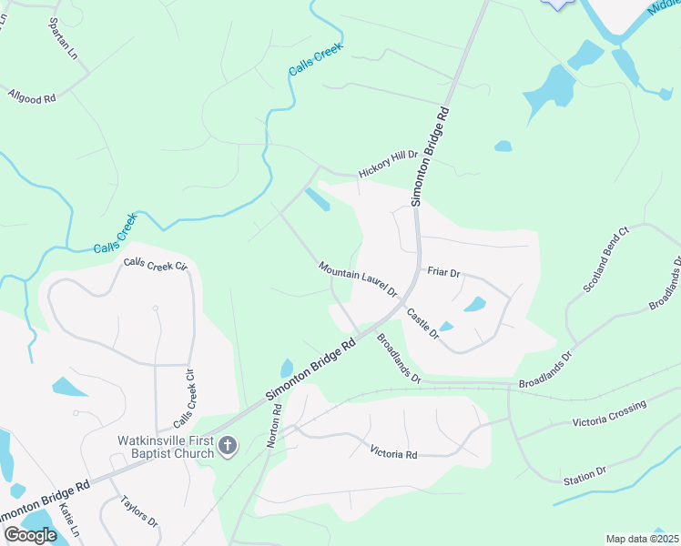 map of restaurants, bars, coffee shops, grocery stores, and more near 1080 Mountain Laurel Drive in Watkinsville