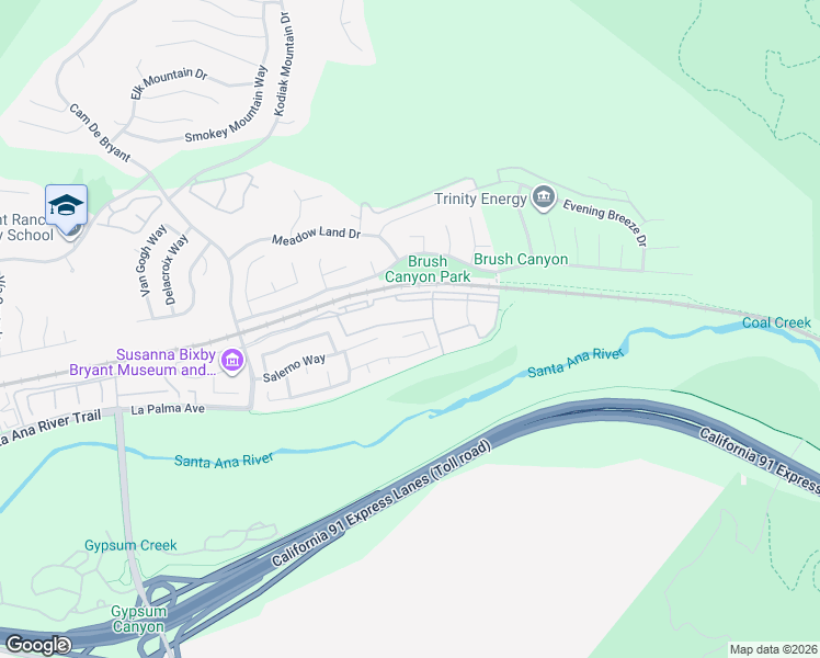 map of restaurants, bars, coffee shops, grocery stores, and more near 25615 Triesta Way in Yorba Linda