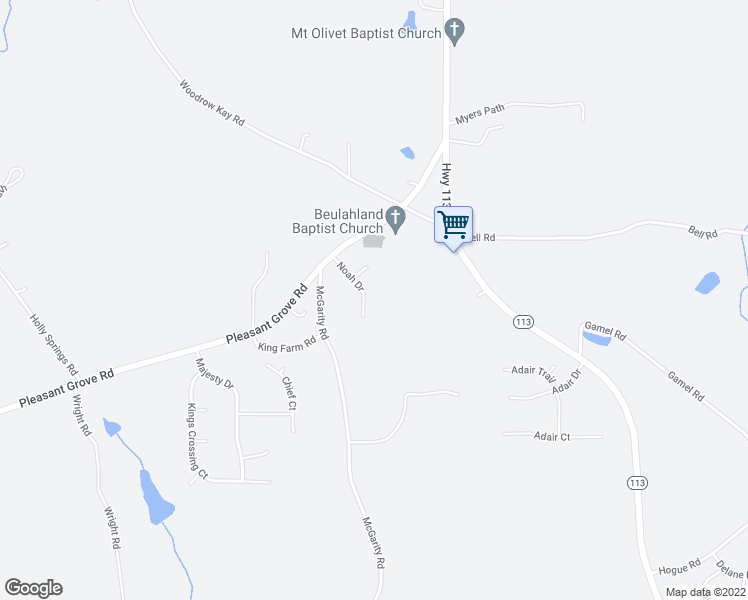 map of restaurants, bars, coffee shops, grocery stores, and more near 139 Noah Drive in Rockmart