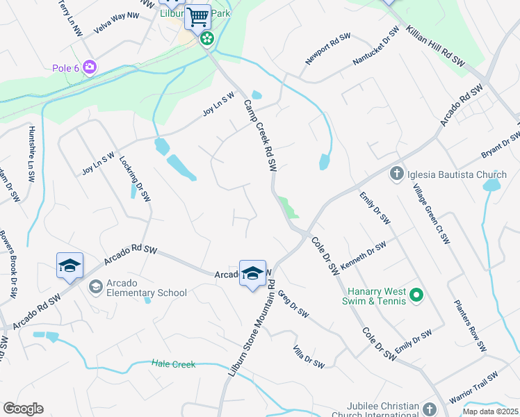 map of restaurants, bars, coffee shops, grocery stores, and more near 240 Flowers Cove Lane in Lilburn