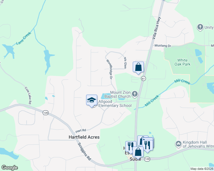 map of restaurants, bars, coffee shops, grocery stores, and more near 55 Lakeview Drive in Dallas