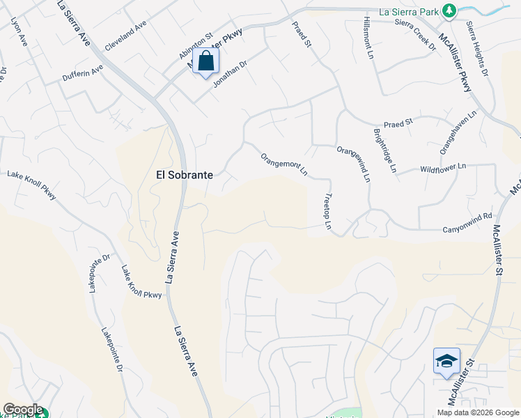 map of restaurants, bars, coffee shops, grocery stores, and more near 12200 Tuliptree Circle in Riverside