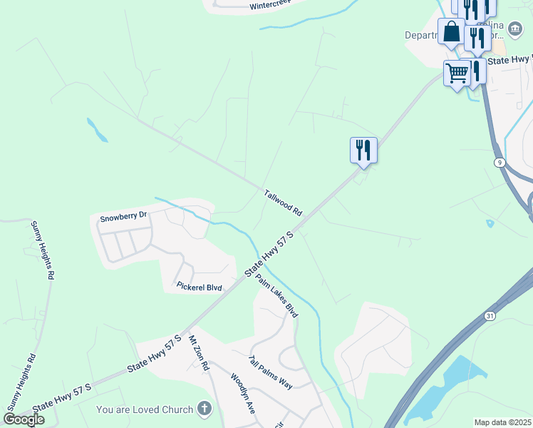 map of restaurants, bars, coffee shops, grocery stores, and more near 2392 Toanki Lane in Longs