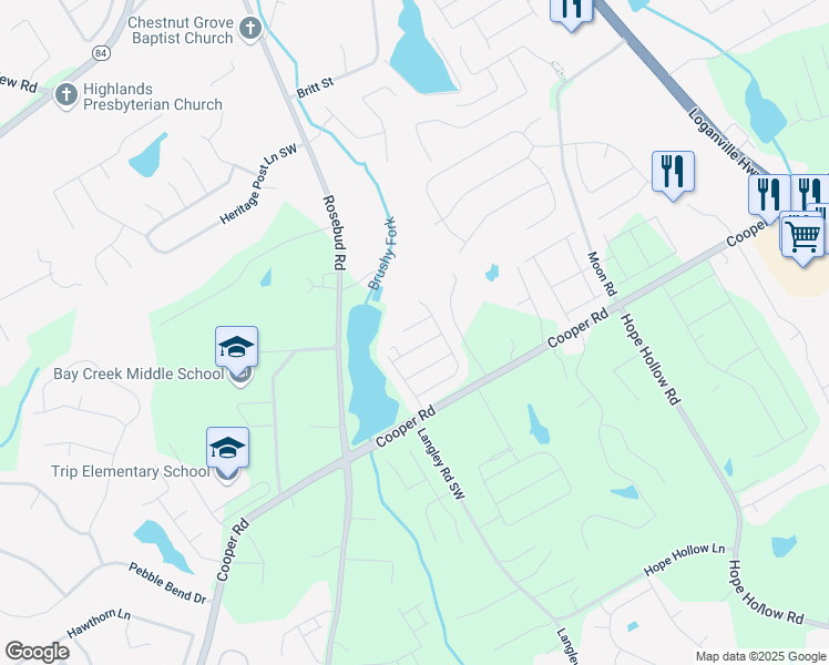 map of restaurants, bars, coffee shops, grocery stores, and more near 654 Crystal Cove Court in Loganville