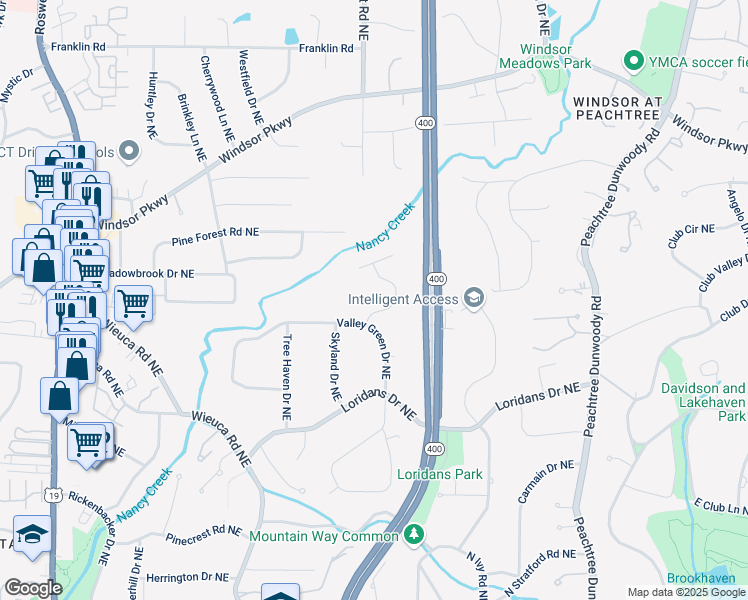 map of restaurants, bars, coffee shops, grocery stores, and more near 4356 North Buckhead Drive Northeast in Atlanta