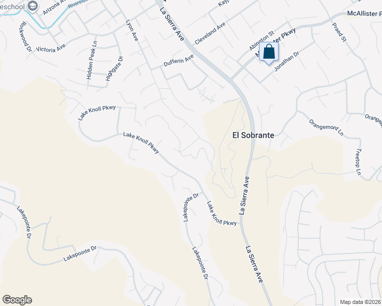 map of restaurants, bars, coffee shops, grocery stores, and more near 11334 Breithorn Court in Riverside