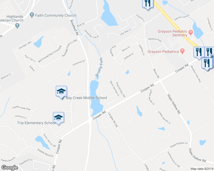 map of restaurants, bars, coffee shops, grocery stores, and more near 649 Crystal Cove Court in Loganville
