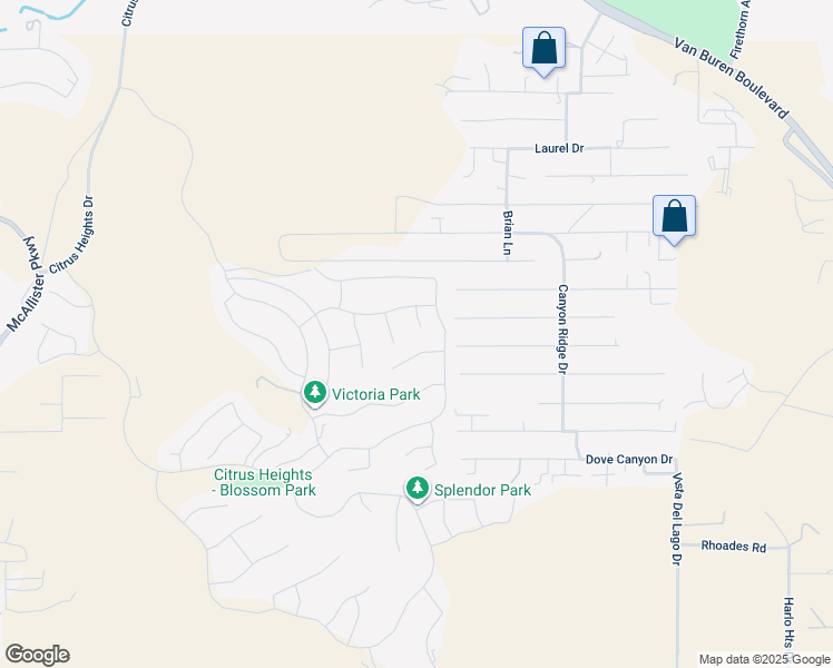 map of restaurants, bars, coffee shops, grocery stores, and more near 16671 Zest Court in Riverside