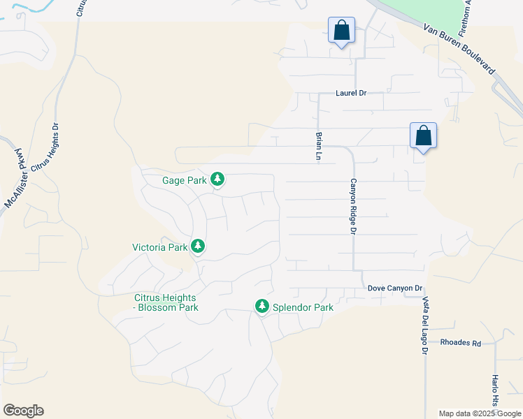 map of restaurants, bars, coffee shops, grocery stores, and more near 16671 Zest Court in Riverside