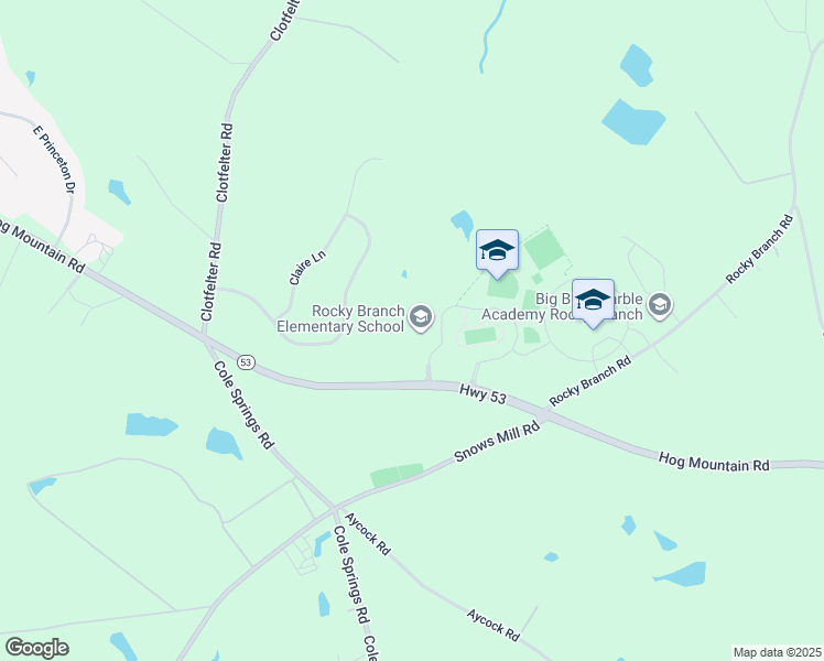map of restaurants, bars, coffee shops, grocery stores, and more near 5250 Hog Mountain Road in Watkinsville