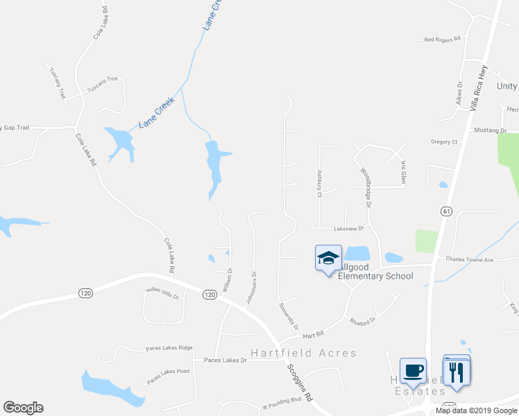 map of restaurants, bars, coffee shops, grocery stores, and more near 387 Johnston's Drive in Dallas