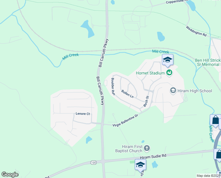 map of restaurants, bars, coffee shops, grocery stores, and more near 329 Boulder Run in Dallas