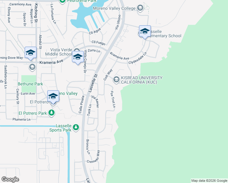 map of restaurants, bars, coffee shops, grocery stores, and more near 16711 Fox Trot Lane in Moreno Valley