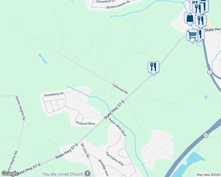 map of restaurants, bars, coffee shops, grocery stores, and more near 2392 Toanki Lane in Longs