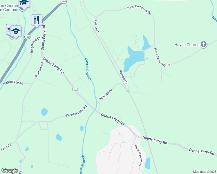 map of restaurants, bars, coffee shops, grocery stores, and more near 1298 Railroad Drive in Hayden