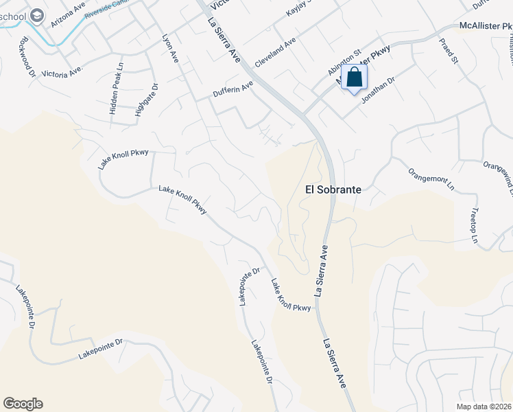 map of restaurants, bars, coffee shops, grocery stores, and more near 11334 Breithorn Court in Riverside