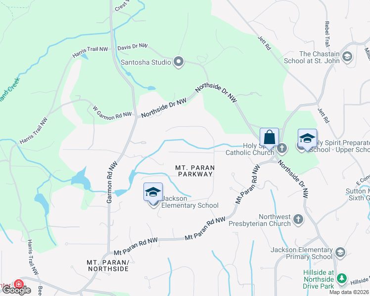 map of restaurants, bars, coffee shops, grocery stores, and more near 1007 Somerset Drive Northwest in Atlanta