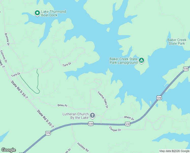 map of restaurants, bars, coffee shops, grocery stores, and more near 198 Rhett Drive in McCormick