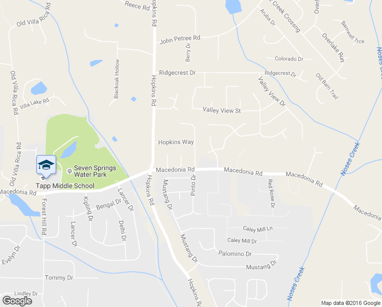 map of restaurants, bars, coffee shops, grocery stores, and more near 3114 Macedonia Drive in Powder Springs
