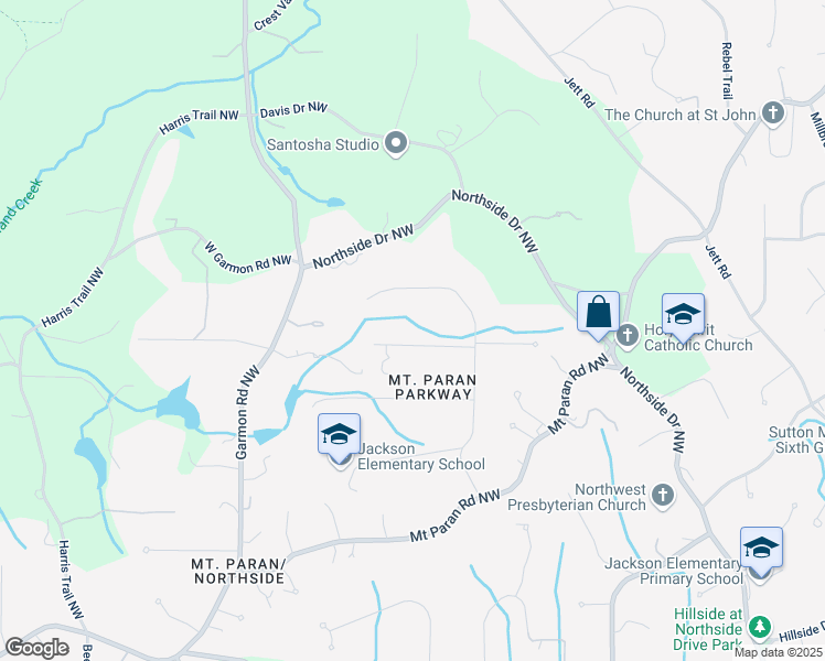 map of restaurants, bars, coffee shops, grocery stores, and more near 1007 Somerset Drive Northwest in Atlanta