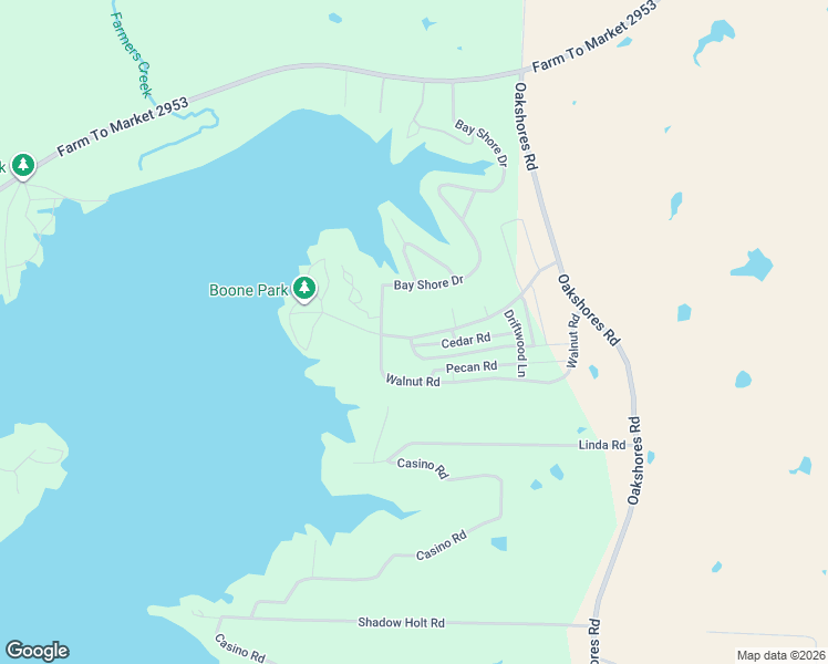 map of restaurants, bars, coffee shops, grocery stores, and more near 530 Oak Shores Drive in Nocona