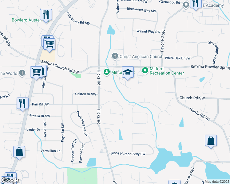 map of restaurants, bars, coffee shops, grocery stores, and more near 880 Winfield Court in Marietta