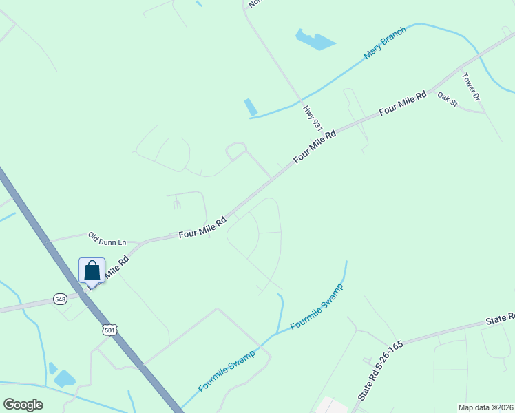 map of restaurants, bars, coffee shops, grocery stores, and more near 485 4 Mile Road in Conway