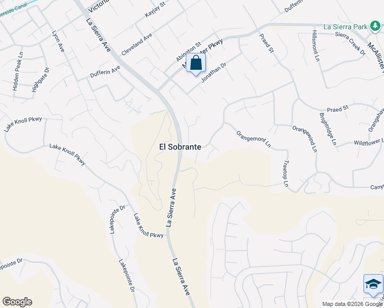 map of restaurants, bars, coffee shops, grocery stores, and more near 11056 Orchard View Lane in Riverside
