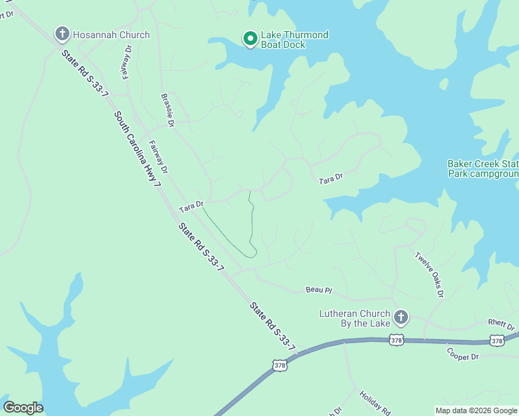 map of restaurants, bars, coffee shops, grocery stores, and more near 216 Charleston Lane in McCormick