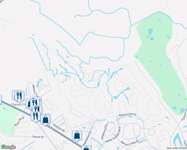map of restaurants, bars, coffee shops, grocery stores, and more near Natures Trail in Little River