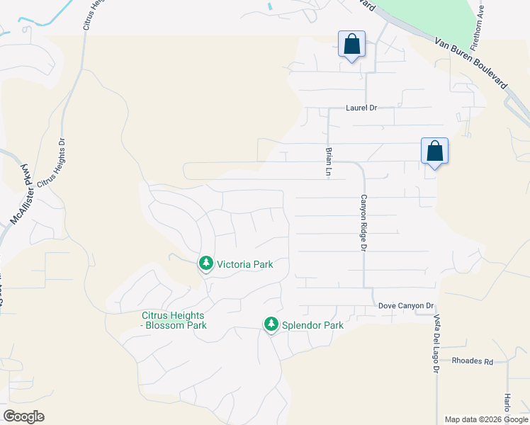 map of restaurants, bars, coffee shops, grocery stores, and more near 16671 Zest Court in Riverside