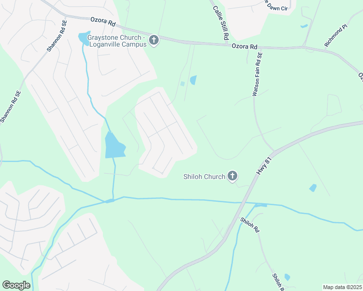 map of restaurants, bars, coffee shops, grocery stores, and more near 3780 Casual Ridge Way in Loganville