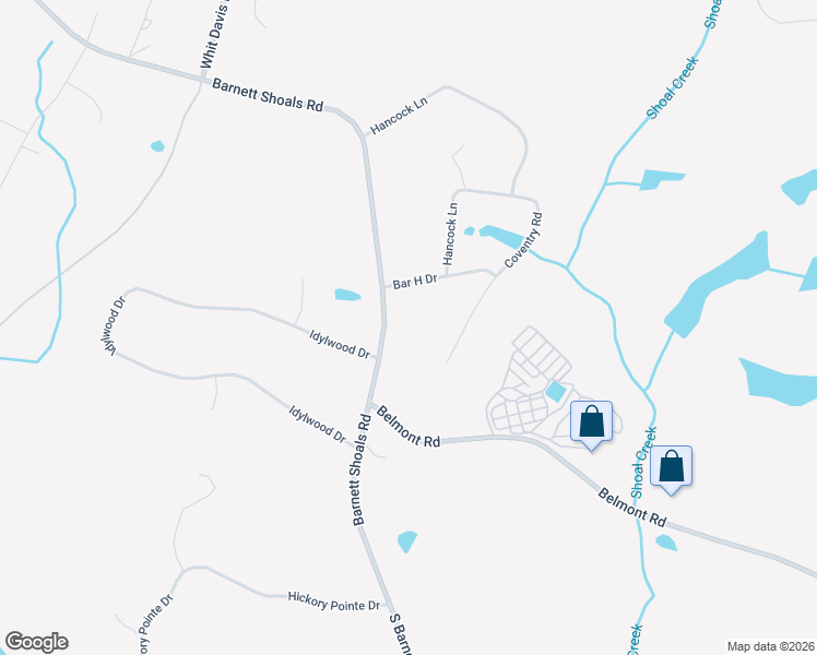 map of restaurants, bars, coffee shops, grocery stores, and more near 4555 Barnett Shoals Road in Athens